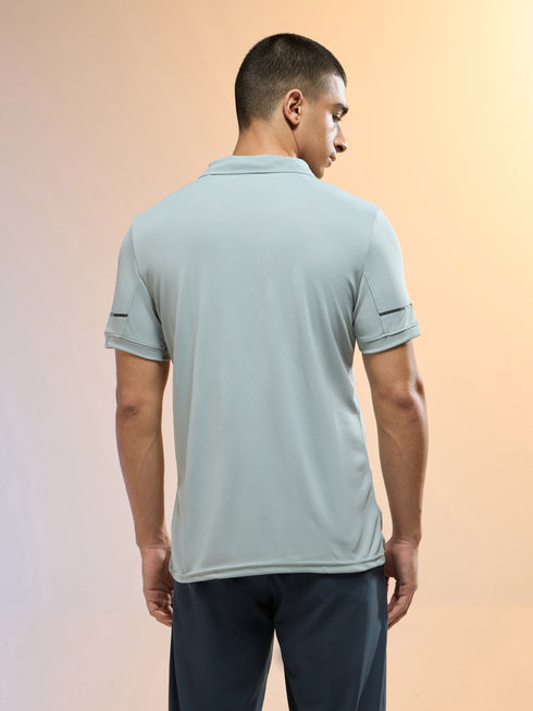 Men Solid Slim Fit Polo T-shirt with TECHNO COOL+