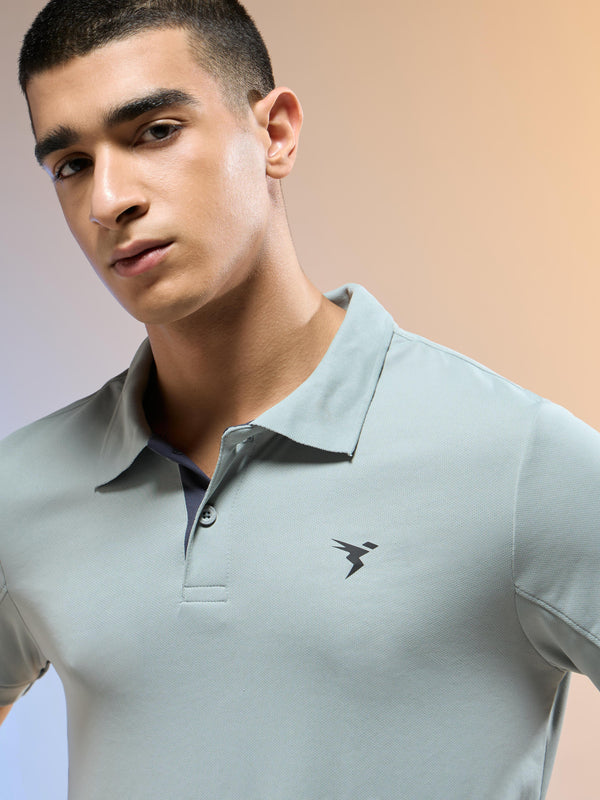 Men Solid Slim Fit Polo T-shirt with TECHNO COOL+