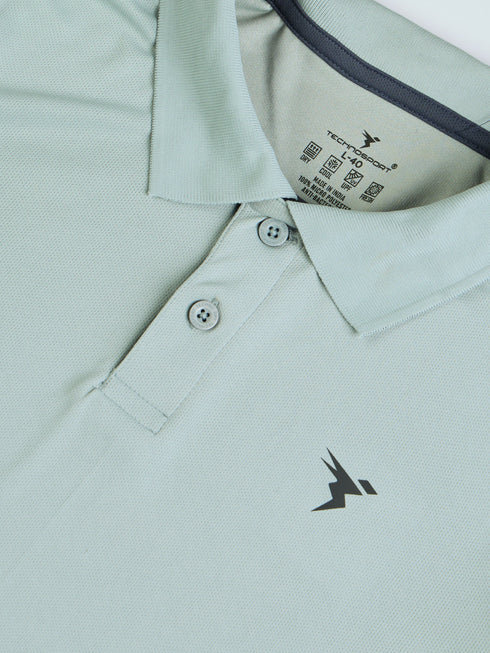 Men Solid Slim Fit Polo T-shirt with TECHNO COOL+
