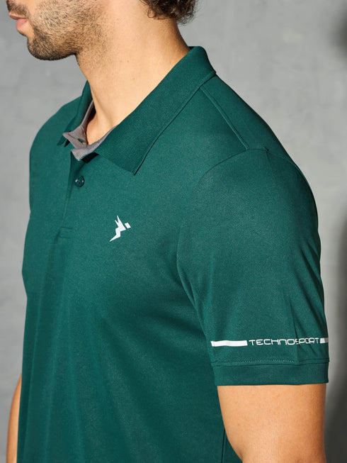 Men Solid Slim Fit Polo T-shirt with TECHNO COOL+