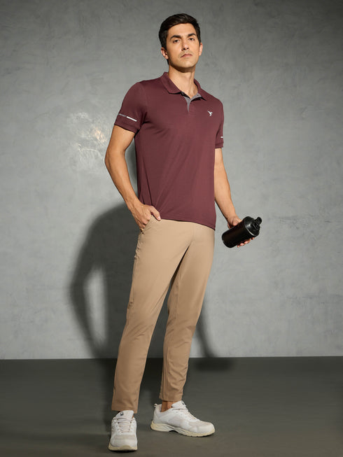Men Solid Slim Fit Polo T-shirt with TECHNO COOL+