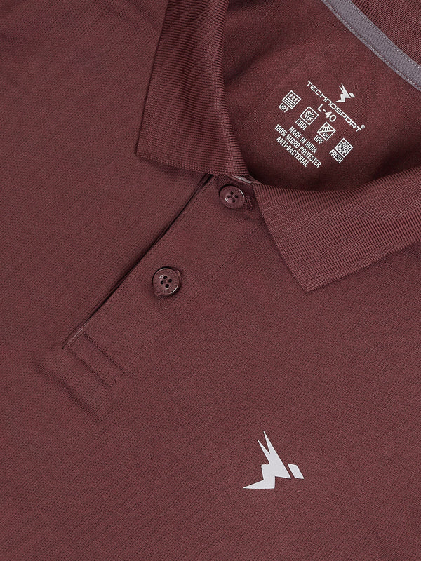Men Solid Slim Fit Polo T-shirt with TECHNO COOL+