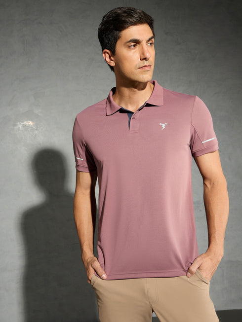 Men Solid Slim Fit Polo T-shirt with TECHNO COOL+