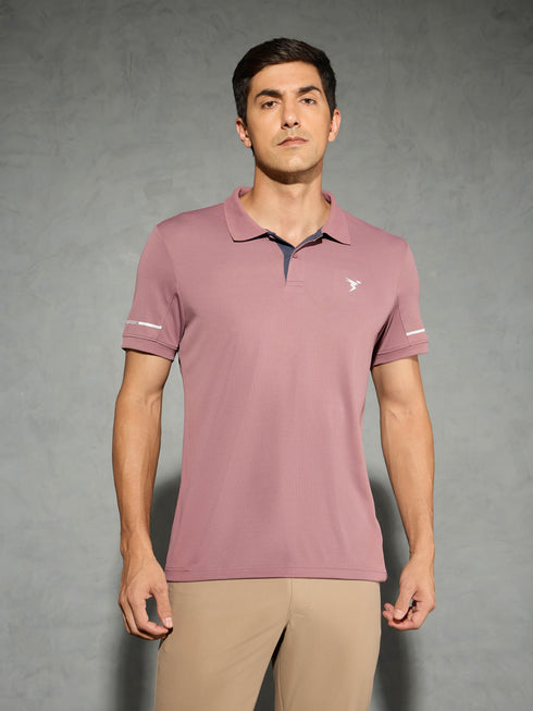 Men Solid Slim Fit Polo T-shirt with TECHNO COOL+