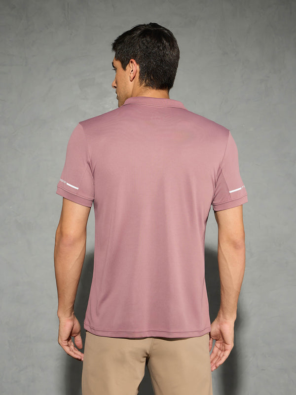 Men Solid Slim Fit Polo T-shirt with TECHNO COOL+