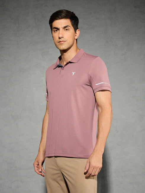 Men Solid Slim Fit Polo T-shirt with TECHNO COOL+