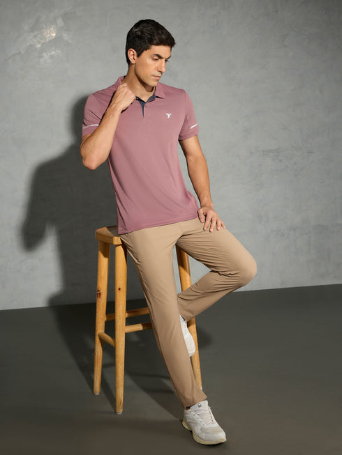 Men Solid Slim Fit Polo T-shirt with TECHNO COOL+