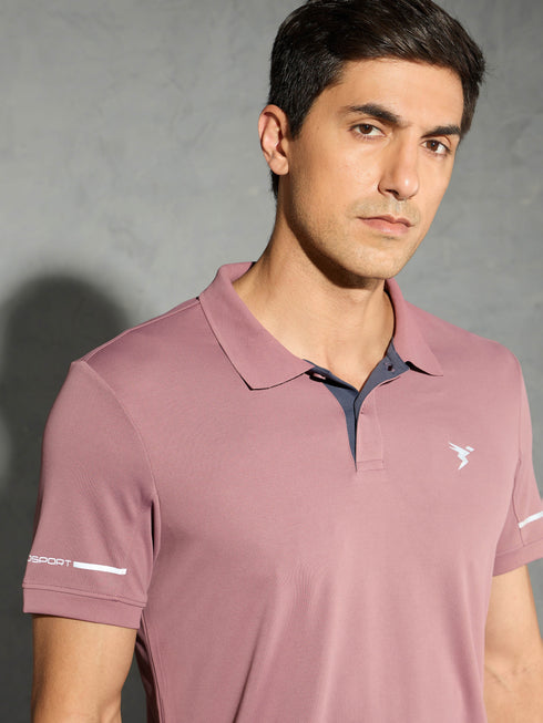 Men Solid Slim Fit Polo T-shirt with TECHNO COOL+