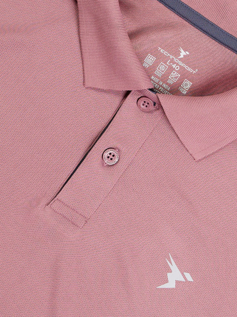 Men Solid Slim Fit Polo T-shirt with TECHNO COOL+