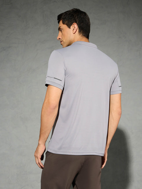 Men Solid Slim Fit Polo T-shirt with TECHNO COOL+