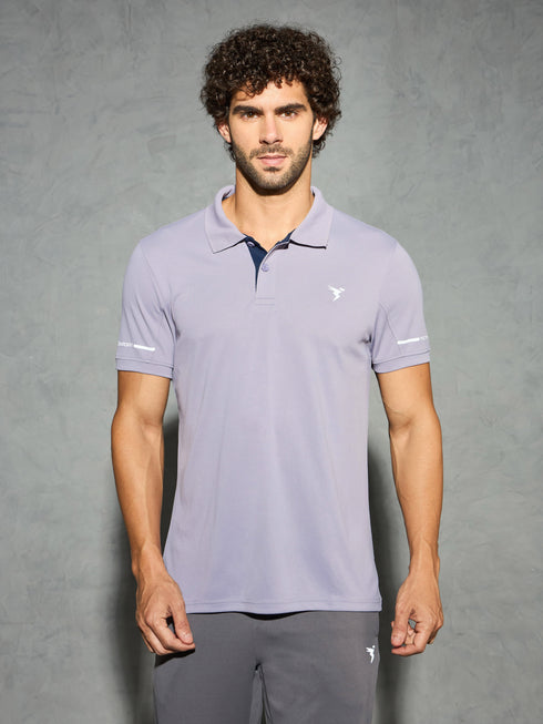 Men Solid Slim Fit Polo T-shirt with TECHNO COOL+