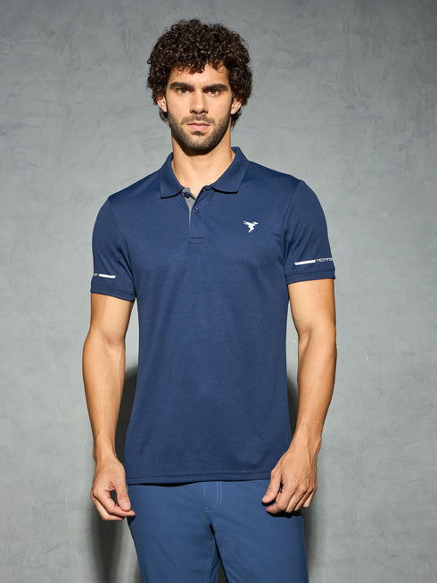 Men Solid Slim Fit Polo T-shirt with TECHNO COOL+