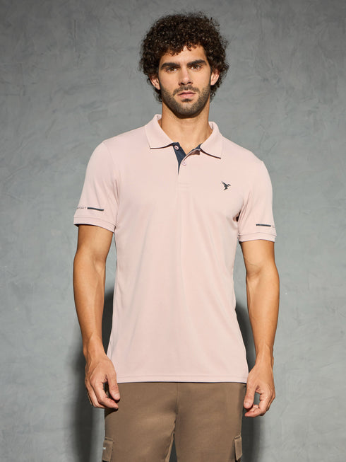 Men Solid Slim Fit Polo T-shirt with TECHNO COOL+