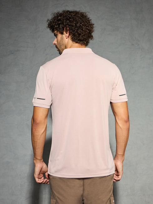 Men Solid Slim Fit Polo T-shirt with TECHNO COOL+