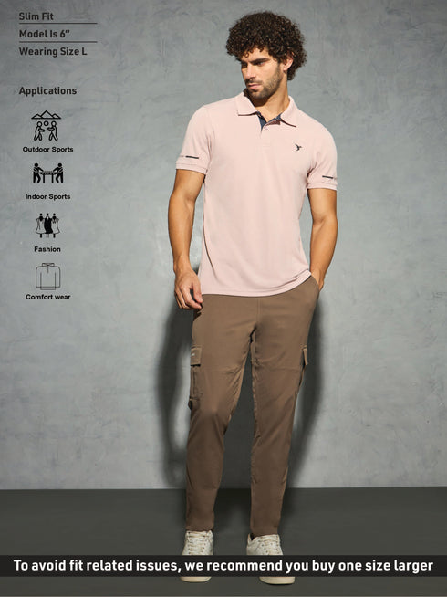 Men Solid Slim Fit Polo T-shirt with TECHNO COOL+