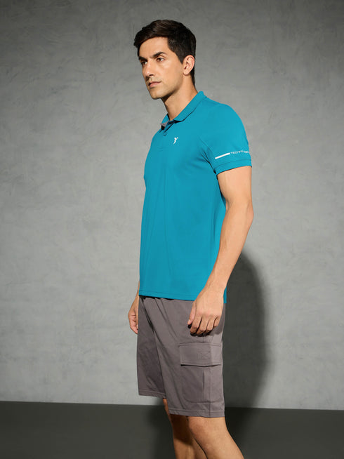 Men Solid Slim Fit Polo T-shirt with TECHNO COOL+