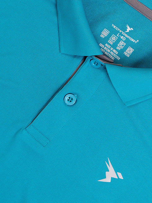 Men Solid Slim Fit Polo T-shirt with TECHNO COOL+