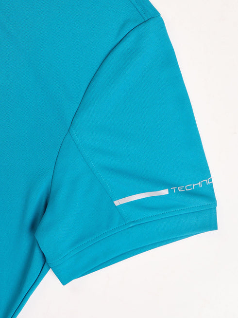 Men Solid Slim Fit Polo T-shirt with TECHNO COOL+