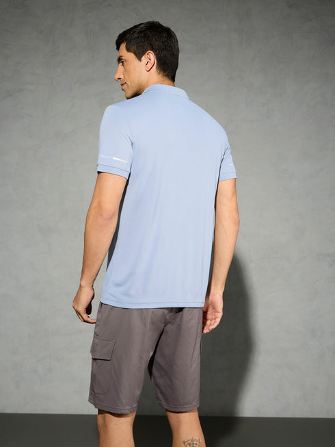 Men Solid Slim Fit Polo T-shirt with TECHNO COOL+