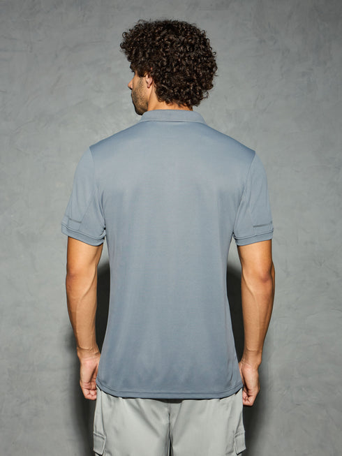 Men Solid Slim Fit Polo T-shirt with TECHNO COOL+