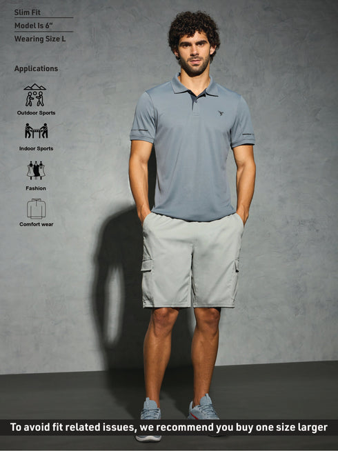 Men Solid Slim Fit Polo T-shirt with TECHNO COOL+