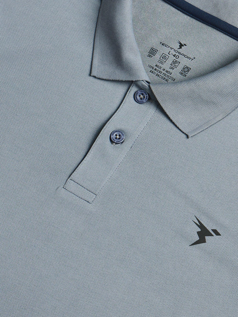 Men Solid Slim Fit Polo T-shirt with TECHNO COOL+