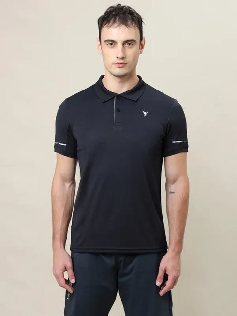 Men Solid Slim Fit Polo T-shirt with TECHNO COOL+