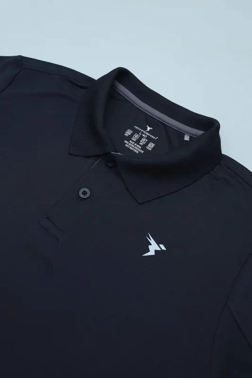 Men Solid Slim Fit Polo T-shirt with TECHNO COOL+