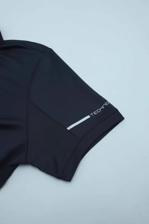 Men Solid Slim Fit Polo T-shirt with TECHNO COOL+