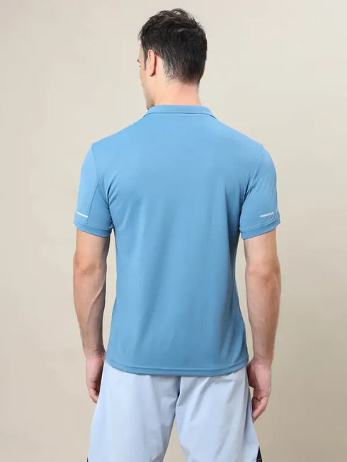 Men Solid Slim Fit Polo T-shirt with TECHNO COOL+