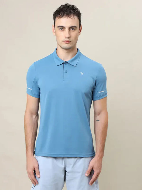 Men Solid Slim Fit Polo T-shirt with TECHNO COOL+