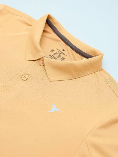 Men Solid Slim Fit Polo T-shirt with TECHNO COOL+