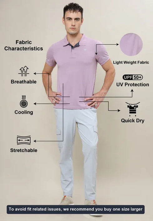 Men Solid Slim Fit Polo T-shirt with TECHNO COOL+