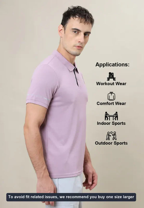 Men Solid Slim Fit Polo T-shirt with TECHNO COOL+