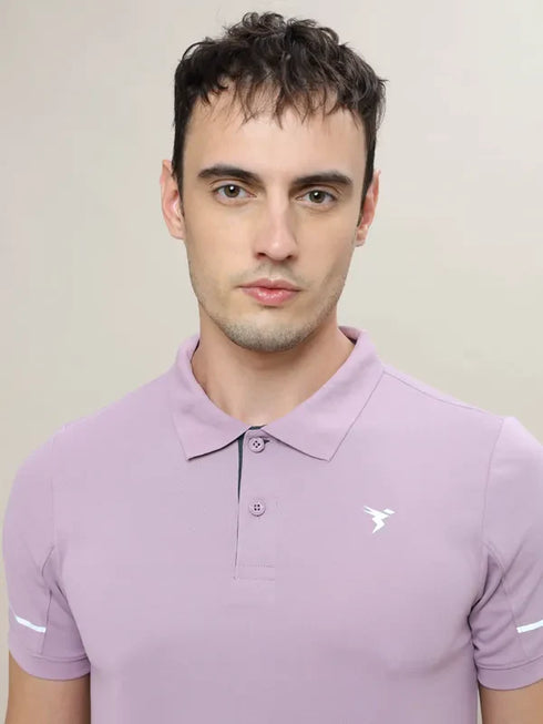Men Solid Slim Fit Polo T-shirt with TECHNO COOL+