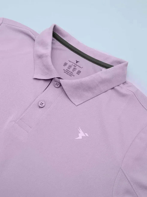 Men Solid Slim Fit Polo T-shirt with TECHNO COOL+