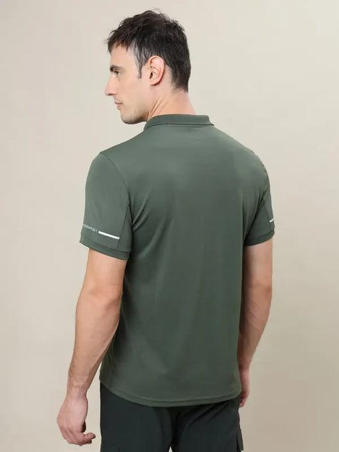 Men Solid Slim Fit Polo T-shirt with TECHNO COOL+