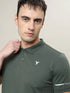 Men Solid Slim Fit Polo T-shirt with TECHNO COOL+