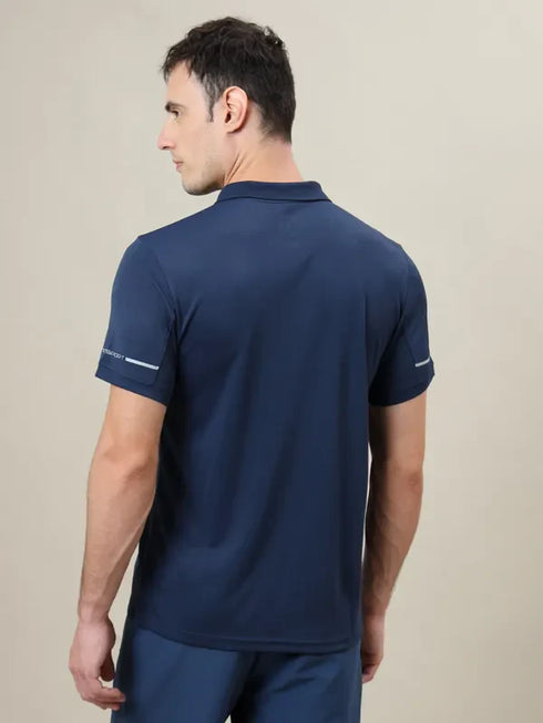 Men Solid Slim Fit Polo T-shirt with TECHNO COOL+