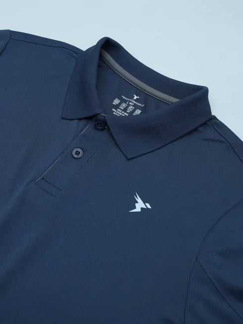 Men Solid Slim Fit Polo T-shirt with TECHNO COOL+
