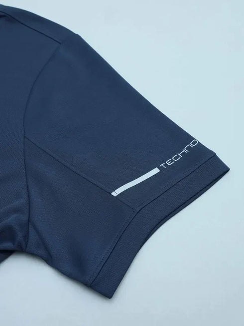 Men Solid Slim Fit Polo T-shirt with TECHNO COOL+
