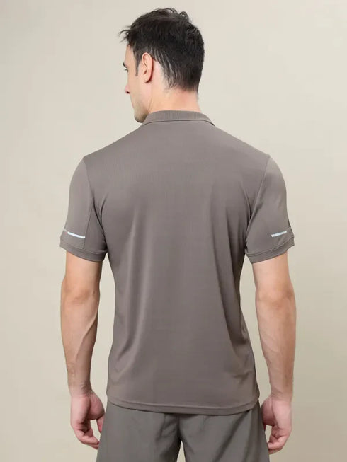 Men Solid Slim Fit Polo T-shirt with TECHNO COOL+