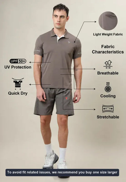 Men Solid Slim Fit Polo T-shirt with TECHNO COOL+