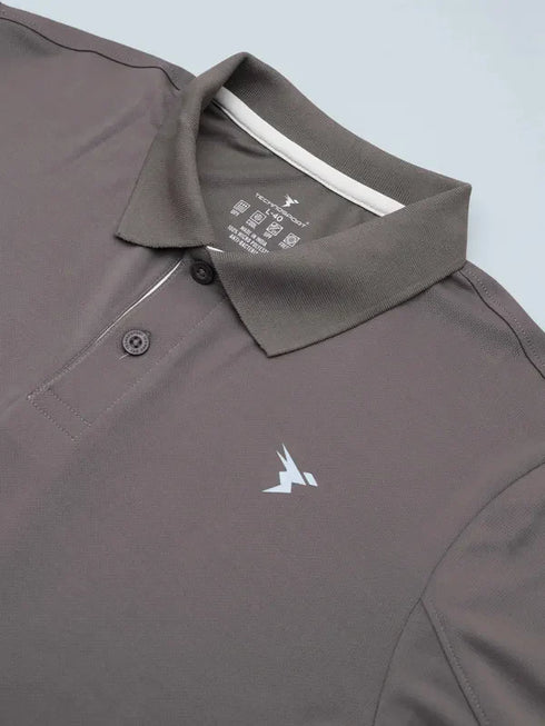 Men Solid Slim Fit Polo T-shirt with TECHNO COOL+