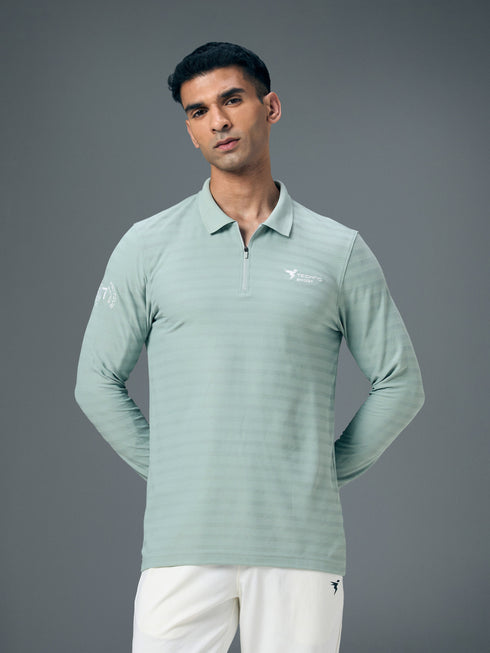Men Solid Slim Fit Polo Sports T-shirt with MATPIQ