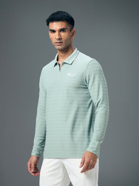 Men Solid Slim Fit Polo Sports T-shirt with MATPIQ