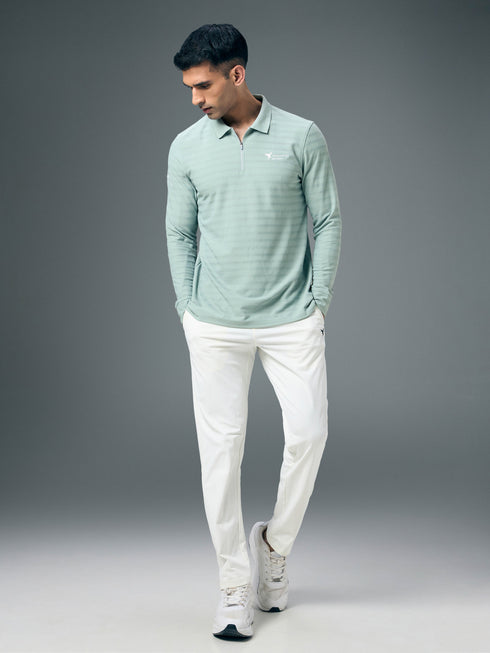 Men Solid Slim Fit Polo Sports T-shirt with MATPIQ