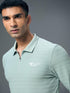 Men Solid Slim Fit Polo Sports T-shirt with MATPIQ