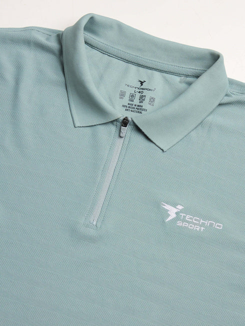 Men Solid Slim Fit Polo Sports T-shirt with MATPIQ
