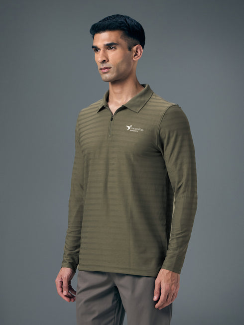 Men Solid Slim Fit Polo Sports T-shirt with MATPIQ